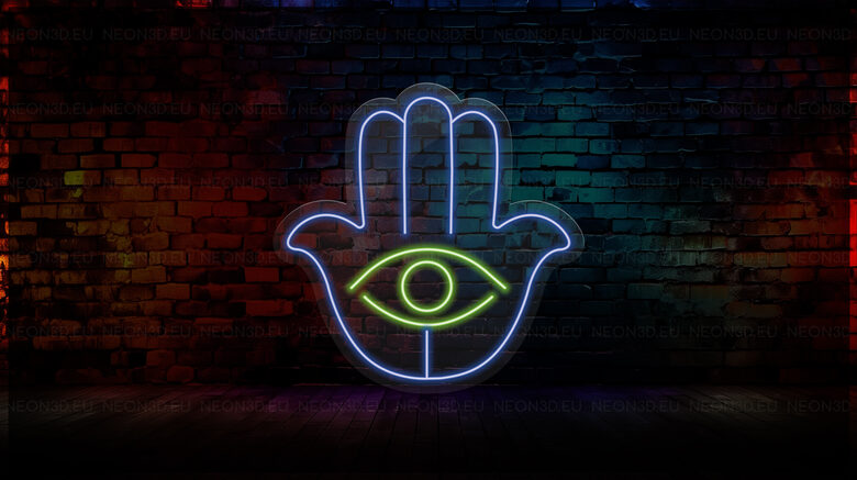 LED neon sign “Hamsa Hand” Size: 620x620 mm