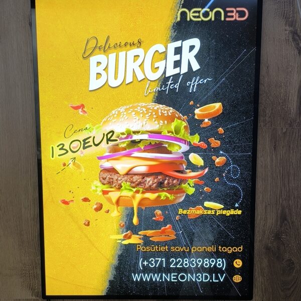 Super plāni LED paneļi ar satura nomaiņu