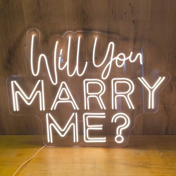Personalizēta LED neona zīme "Will you marry me?"